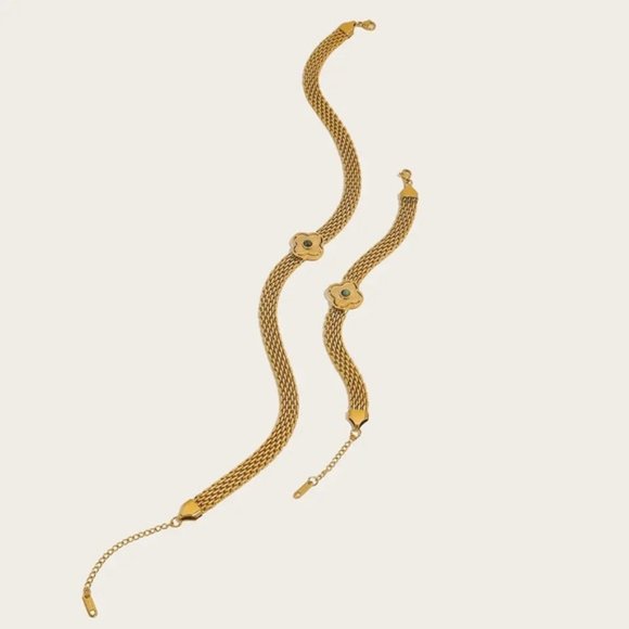 18K Gold Plated Coarse Chains Bracelet - Picture 7 of 9